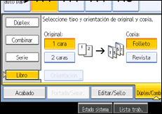 Ilustración de la pantalla del panel de mandos