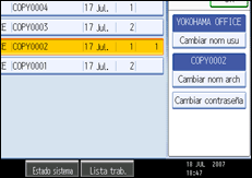 Ilustración de la pantalla del panel de mandos
