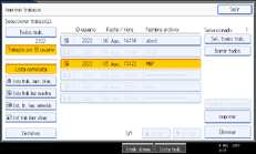 Ilustración de la pantalla del panel de operaciones