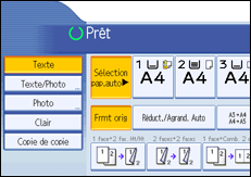 Illustration de l'&eacute;cran du panneau de commande.
