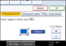 Illustration de l'&eacute;cran du panneau de commande.