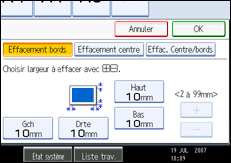 Illustration de l'&eacute;cran du panneau de commande.