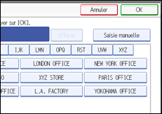 Illustration de l'écran du panneau de commande.
