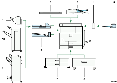 Illustration des options externes avec numérotation