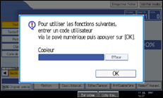 Illustration de l'écran du panneau de commande.