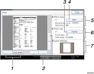 Illustration avec légende numérotée du panneau de commande
