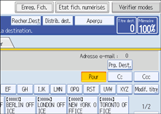 Illustration de l'écran du panneau de commande