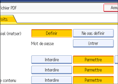 Illustration de l'écran du panneau de commande