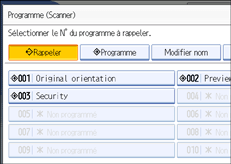 Illustration de l'écran du panneau de commande