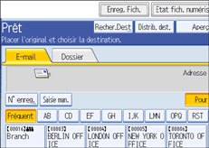 Illustration de l'écran du panneau de commande