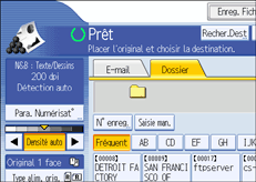 Illustration de l'écran du panneau de commande