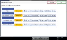 Illustration de l'écran du panneau de commande