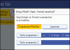 Illustration de l'écran du panneau de commande