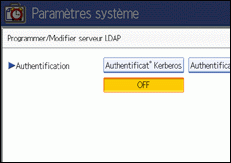 Illustration de l'écran du panneau de commande