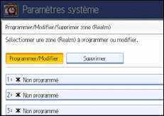 Illustration de l'écran du panneau de commande