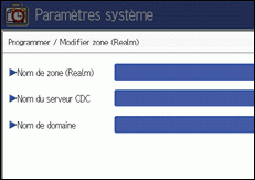 Illustration de l'écran du panneau de commande