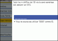 Illustration de l'écran du panneau de commande