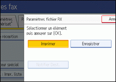Illustration de l'écran du panneau de commande