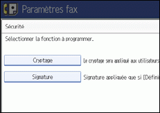 Illustration de l'écran du panneau de commande