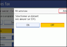 Illustration de l'écran du panneau de commande