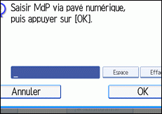 Illustration de l'écran du panneau de commande