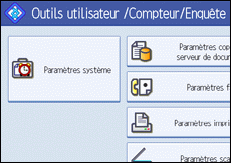 Illustration de l'écran du panneau de commande