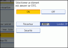 Illustration de l'écran du panneau de commande
