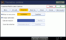 Illustration de l'écran du panneau de commande