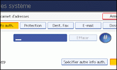Illustration de l'écran du panneau de commande