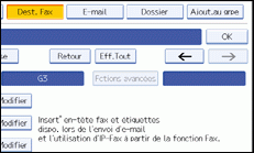 Illustration de l'écran du panneau de commande
