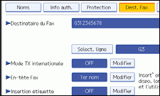Illustration de l'écran du panneau de commande