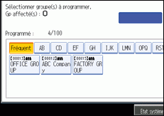 Illustration de l'écran du panneau de commande