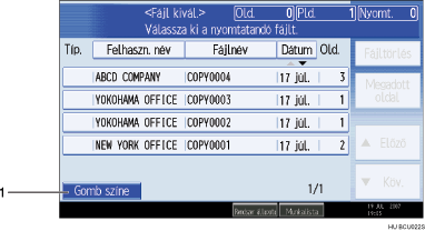 Kezel�panel k&eacute;perny�j&eacute;nek sz&aacute;mozott jel&ouml;l&eacute;s� illusztr&aacute;l&aacute;sa