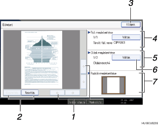 Kezel�panel k&eacute;perny�j&eacute;nek sz&aacute;mozott jel&ouml;l&eacute;s� illusztr&aacute;l&aacute;sa