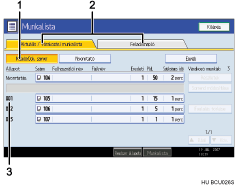 Kezel�panel k&eacute;perny�j&eacute;nek sz&aacute;mozott jel&ouml;l&eacute;s� illusztr&aacute;l&aacute;sa