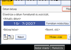 A kezel�panel k&eacute;perny�j&eacute;nek bemutat&aacute;sa