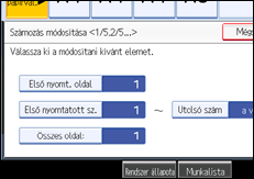 A kezel�panel k&eacute;perny�j&eacute;nek bemutat&aacute;sa