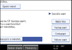 A kezel�panel k&eacute;perny�j&eacute;nek bemutat&aacute;sa