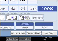 A kezel�panel k&eacute;perny�j&eacute;nek bemutat&aacute;sa