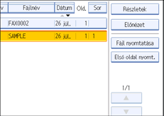 Vezérlőpanel képernyő - kép