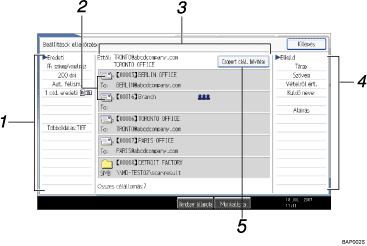 Példa a műveleti képernyőkijelzésre számozott segítséggel