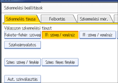 Kezel�panel k&eacute;perny�je