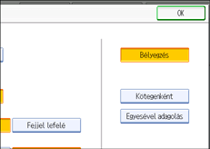 Kezel�panel k&eacute;perny�je
