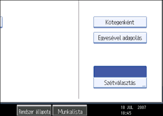 Kezel�panel k&eacute;perny�je