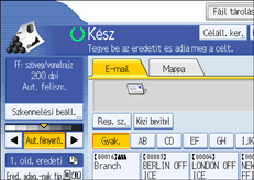 Kezelőpanel képernyője