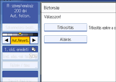 Kezel�panel k&eacute;perny�je