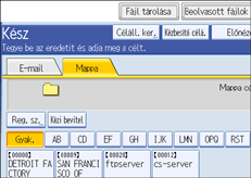 Kezelőpanel képernyője