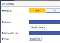 Kezelőpanel képernyője