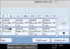 Kezel�panel k&eacute;perny�je