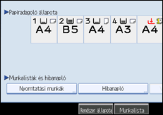 A kezel�panel k&eacute;perny�je